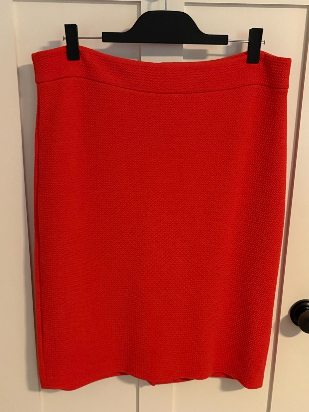 Ann Taylor Vibrant Orange Textured Knit Pencil Skirt